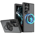 Material: EVA, Color: Black - Luxury Magsafe Wireless Charging Case for Samsung S24 S23 S22 Ultra Plus Case Skin Feel Magnetic Shockproof S23 FE Cover.