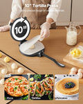 Tortilla Press, 10 Inch Cast Iron Tortilla and Roti Maker.