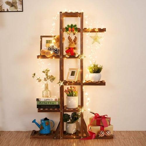 Indoor 6 Tier Wooden Plant Home Decor Stand.