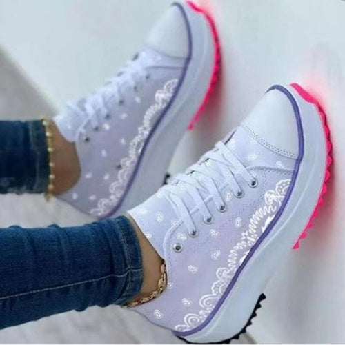 2022 Pattern Canvas Women Sneakers Casual Sport Shoes.