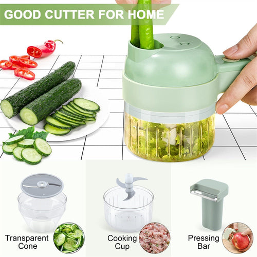 Portable Handheld 4 in 1 Electric Vegetable Slicer.
