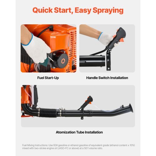 Backpack Fogger Sprayer, 63CC 3HP Engine, Gas Powered Fogger Sprayer with 4 Gallon Tank, Powder and Liquid Mister Duster System for Effective Fleas Ticks Critters Control, Gardening & Farming.
