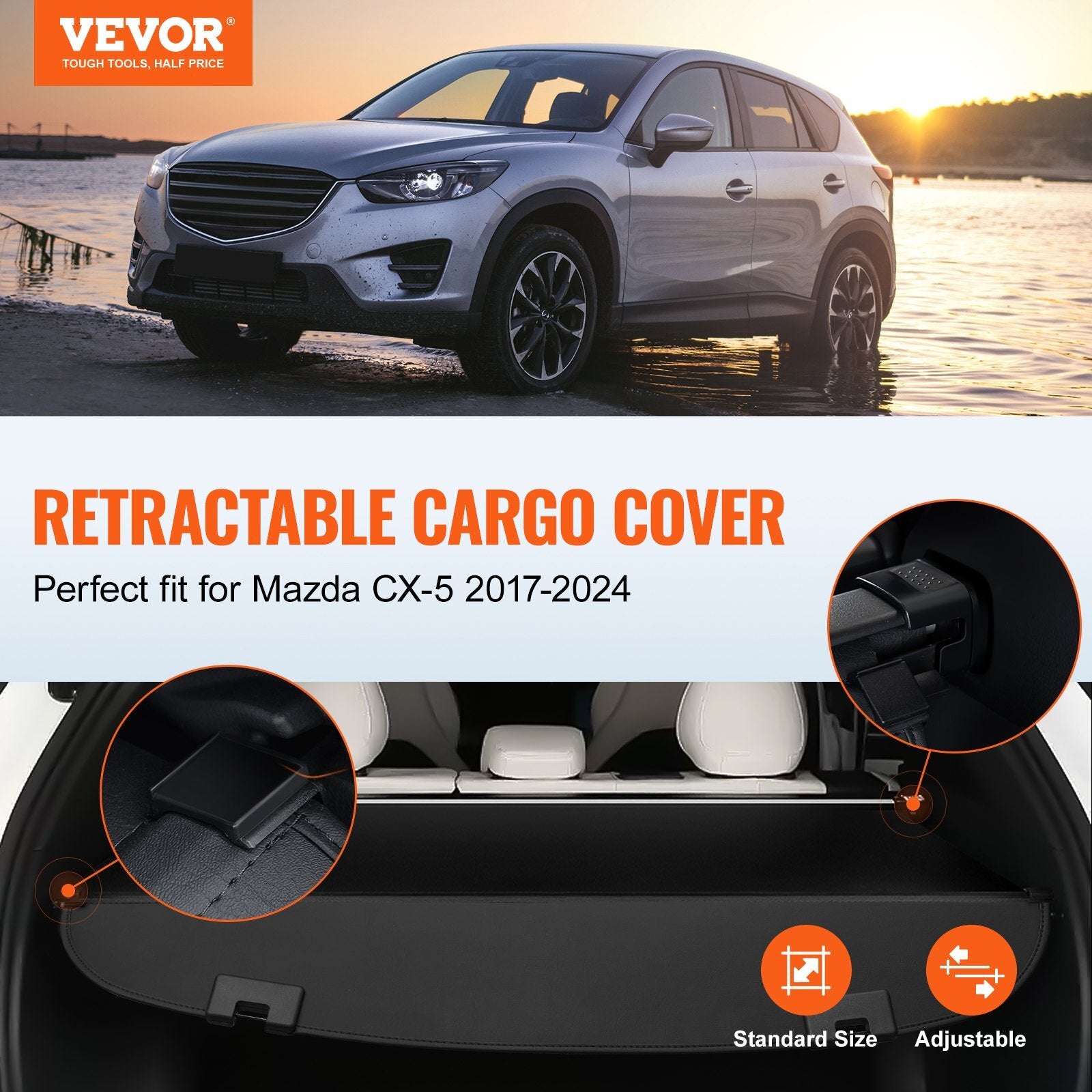 Retractable Cargo Cover for Mazda.