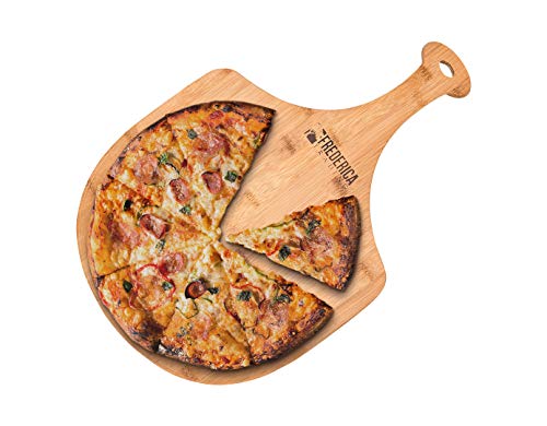 Premium Natural Bamboo Pizza Peel Paddle and Cutting Board (For Pizza, Fruit, Vegetables, Cheese).