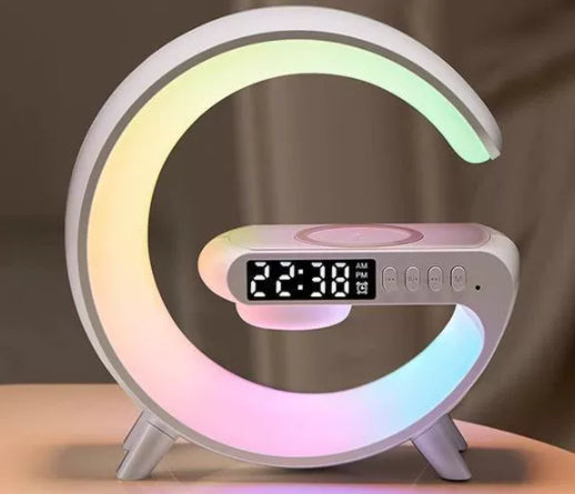 New Intelligent G Shaped LED Lamp Bluetooth Speaker Wireless Charger Atmosphere Lamp App Control For Bedroom Home Decor.