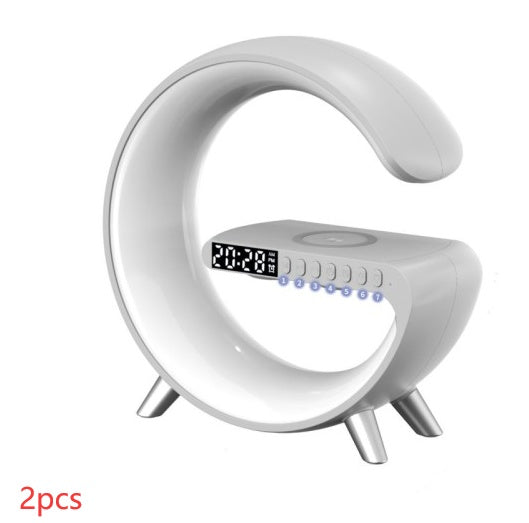New Intelligent G Shaped LED Lamp Bluetooth Speaker Wireless Charger Atmosphere Lamp App Control For Bedroom Home Decor.