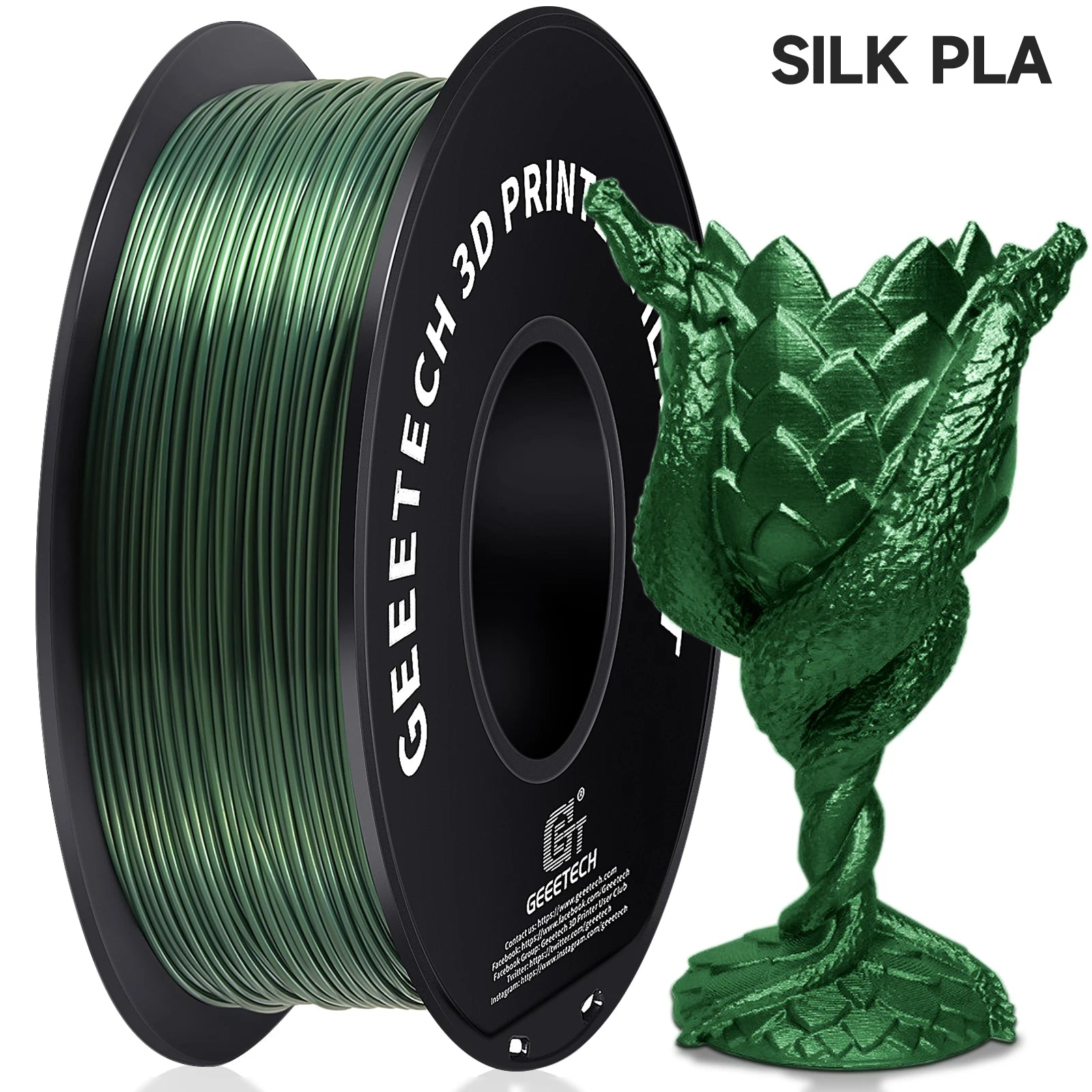 GEEETECH Silk PLA 3d Filament Wire 1kg 1.75mm