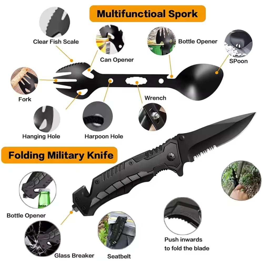 31 Pieces in 1 Bag Survival Gear and Equipment.