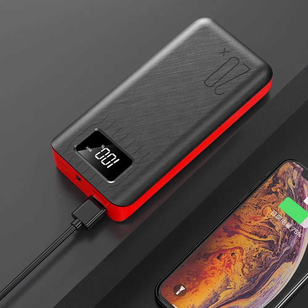 20000mAh External Battery Power Bank Dual USB With LED Flashlight.