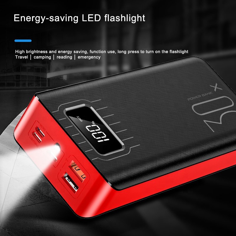 20000mAh External Battery Power Bank Dual USB With LED Flashlight.