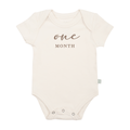 graphic bodysuit | one month milestone taupe.