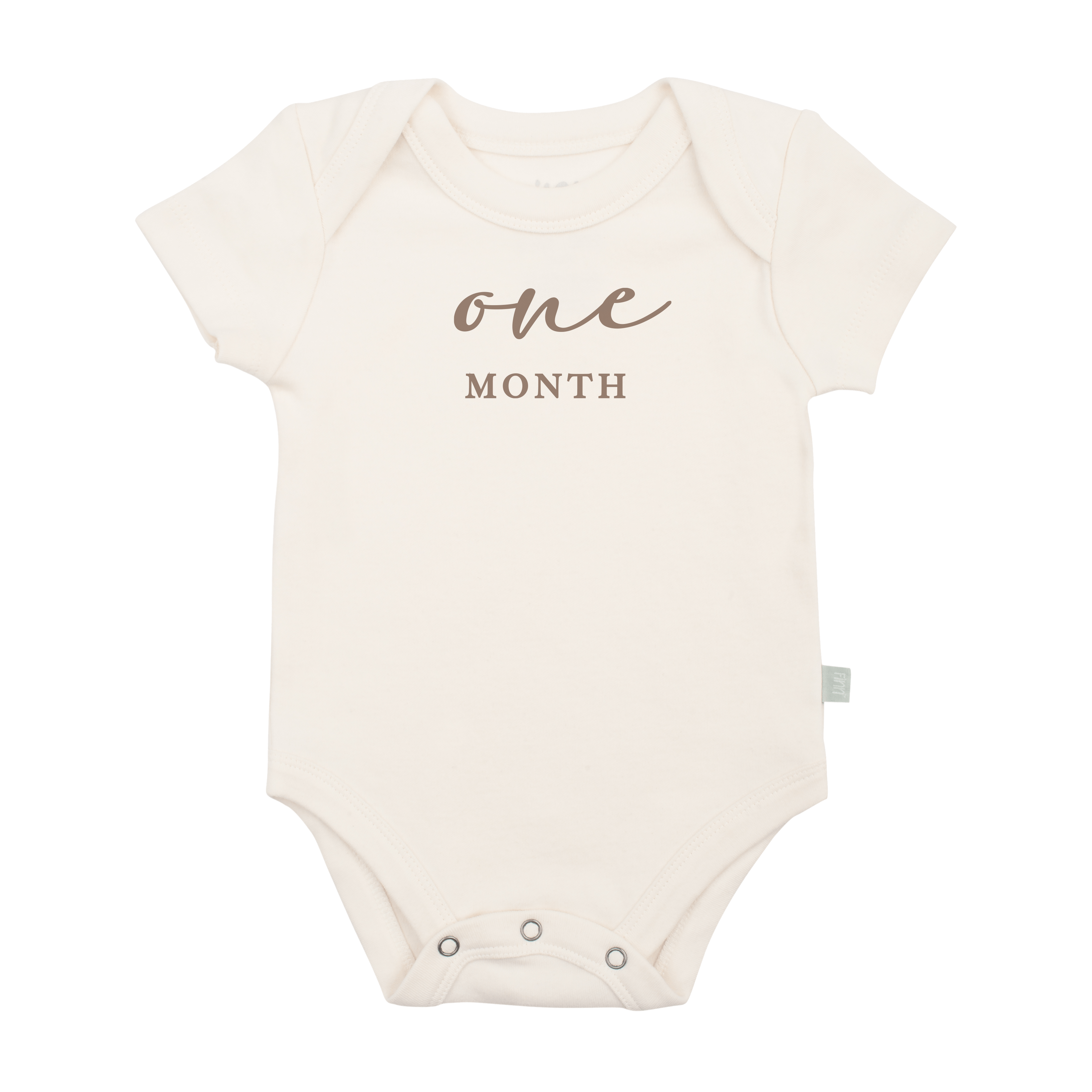 graphic bodysuit | one month milestone taupe.