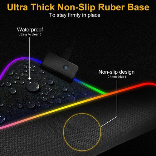 Ninja Dragons RGB Gaming 1 Touch Light Up Mouse Pad - Large Size.