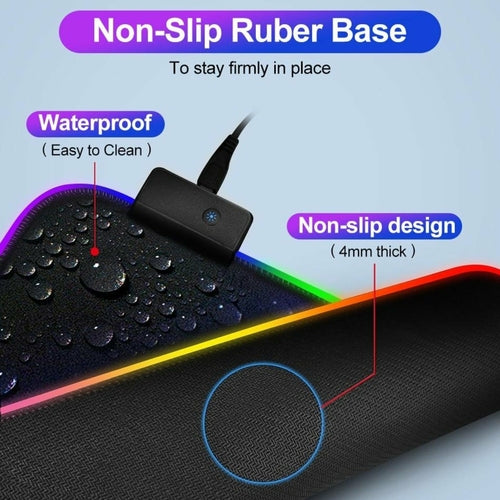 Ninja Dragons RGB Gaming 1 Touch Light Up Mouse Pad - Large Size.