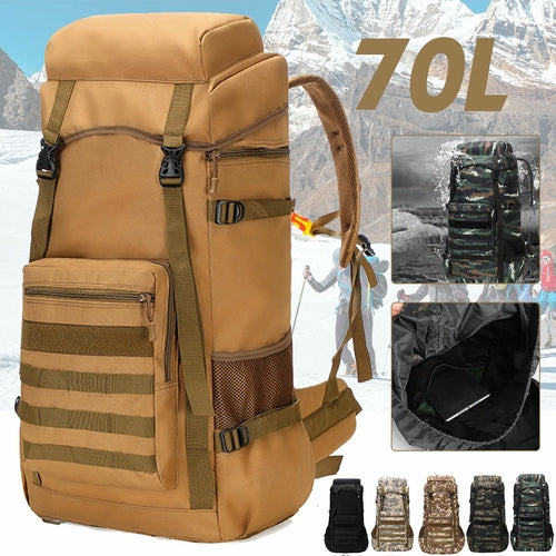 Waterproof Outdoor Camping 70L Military Backpack.