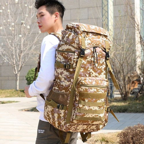 Waterproof Outdoor Camping 70L Military Backpack.