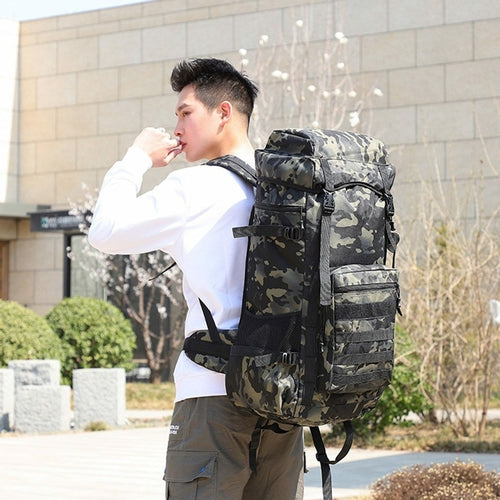 Waterproof Outdoor Camping 70L Military Backpack.