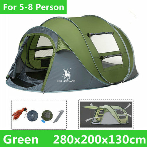 Large Capacity 4 to 5 Persons Automatic Pop Up Camping Tent.