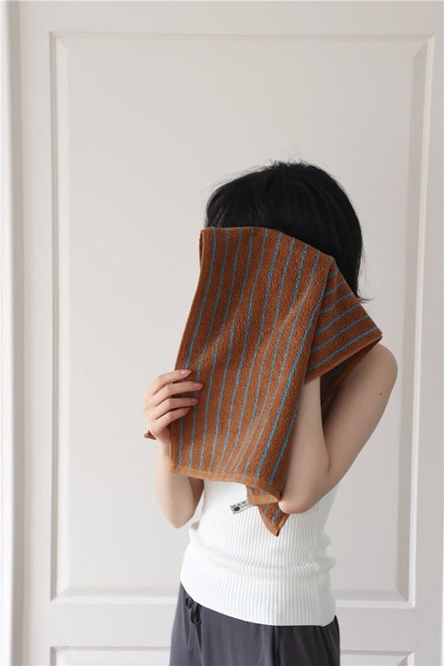 Ultra Soft Absorbent Retro Stripe Bath Towel - 100% Organic Cotton.