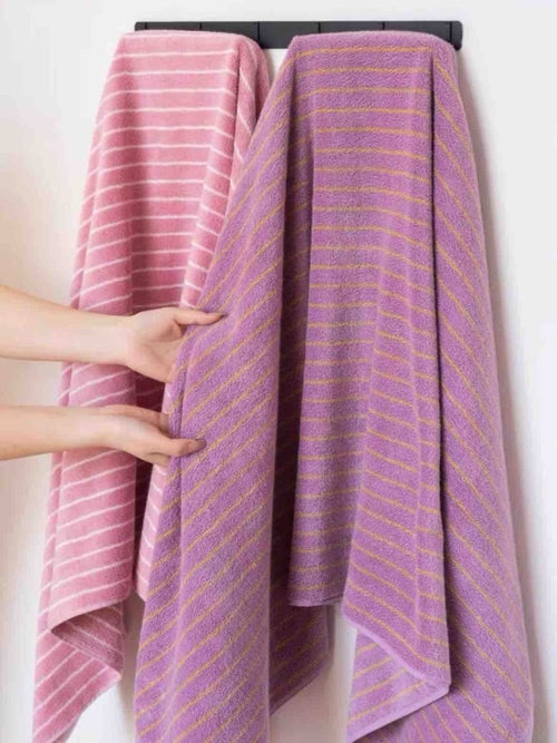 Ultra Soft Absorbent Retro Stripe Bath Towel - 100% Organic Cotton.