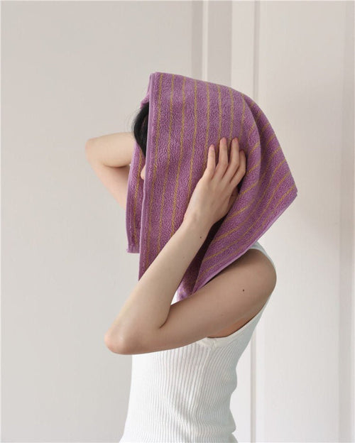Ultra Soft Absorbent Retro Stripe Bath Towel - 100% Organic Cotton.